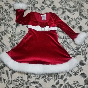 Red Santa Helper Dress w/ Faux Fur (Sparkles)